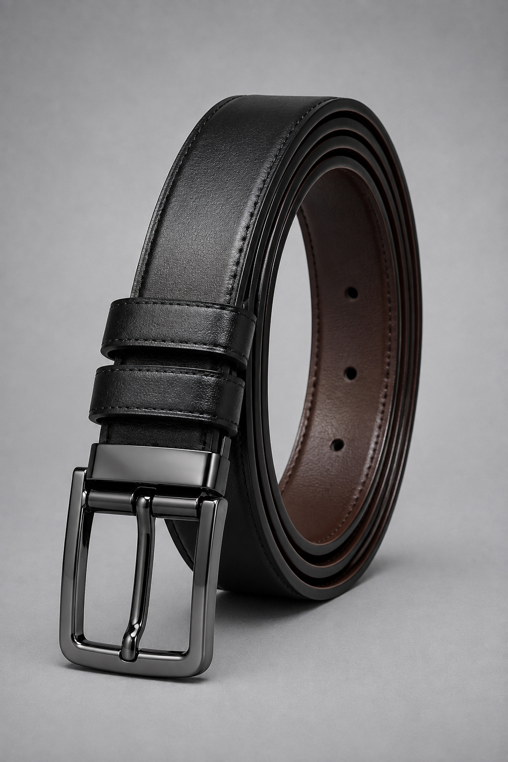 Men's Reversible Black & Brown Leather Belt | Premium Dual-Sided Belt