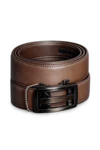 Men's Black Leather Belt with Glossy Black Buckle | Premium Formal & Casual Belt for Men