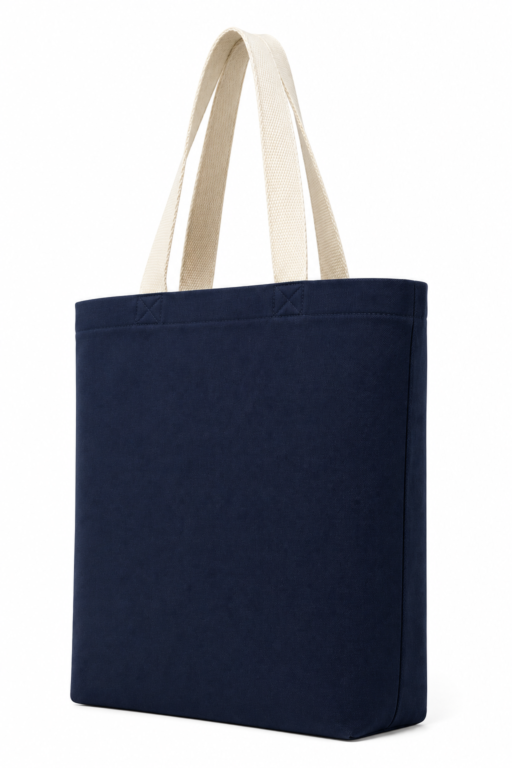 Women's Navy Blue Canvas Tote Hand Bag with Front Pocket | Eco-Friendly Cotton Shoulder Shopping Bag | 30 x 35 cm