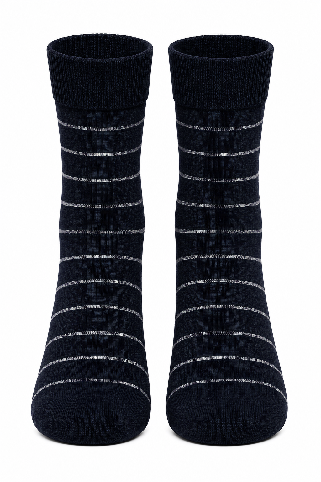 Men's Crew Length  – Navy Blue Striped Socks