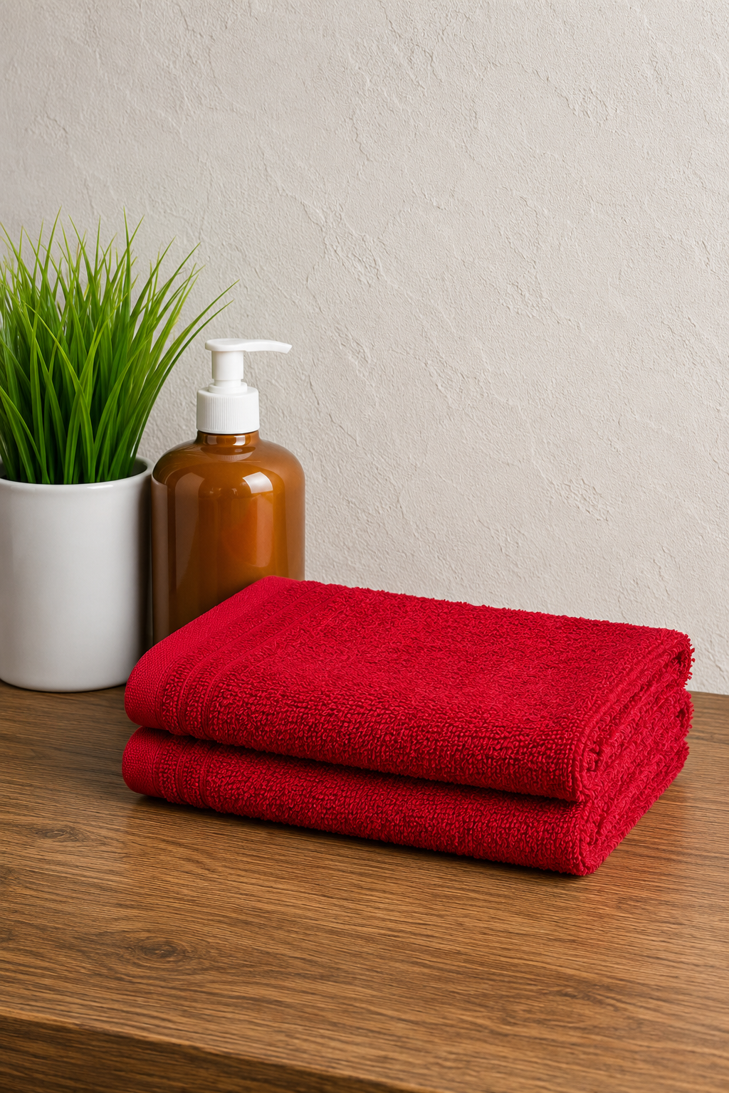 Brick Colour Hand Towels – Pack of 2, Soft & Absorbent Terry Towels, 40 × 60 cm