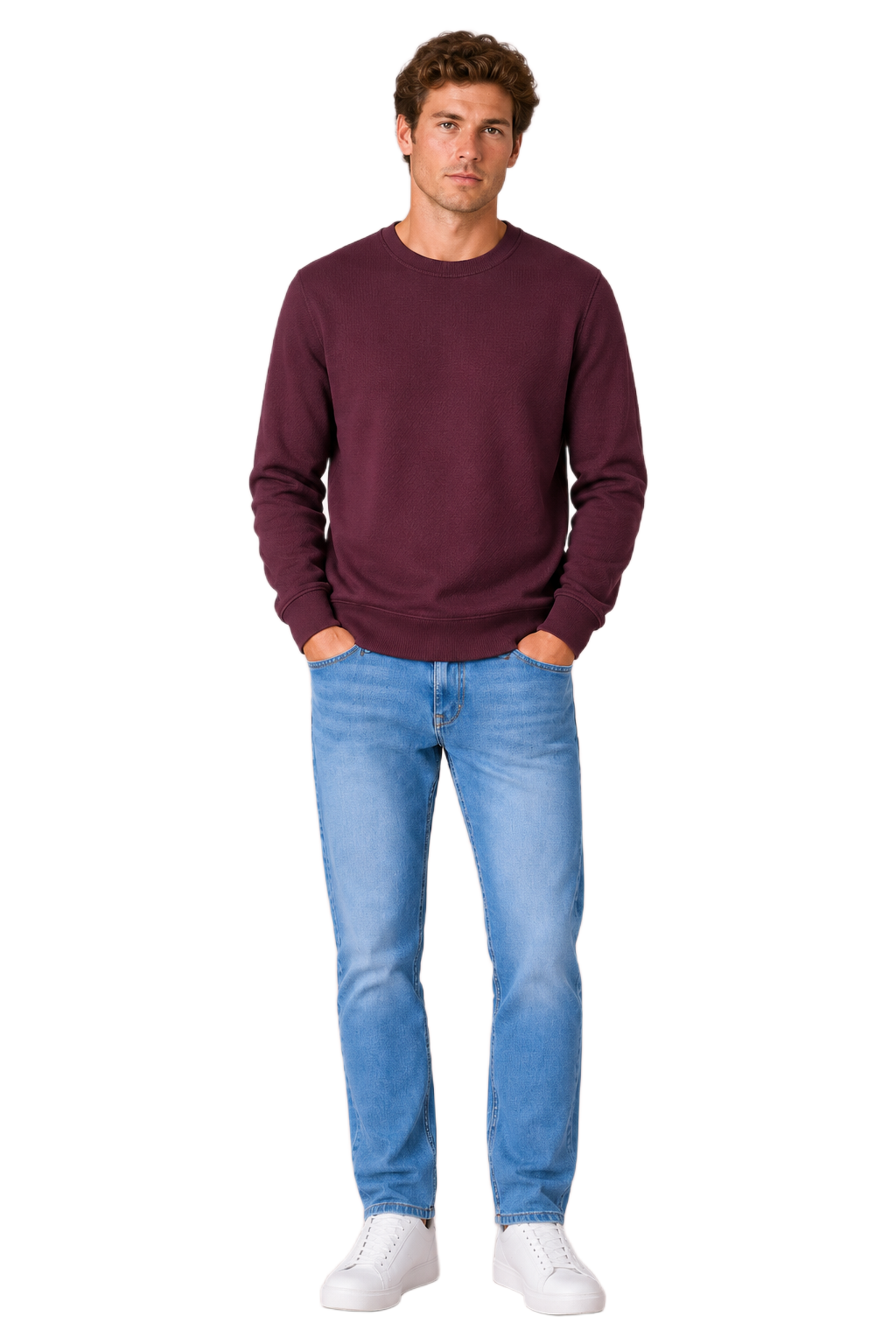 Men’s Wine Football Knit Full Sleeve Pre-Winter Sweatshirts