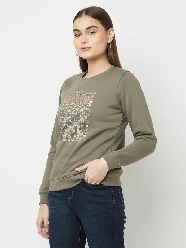 Women Olive Sweatshirts