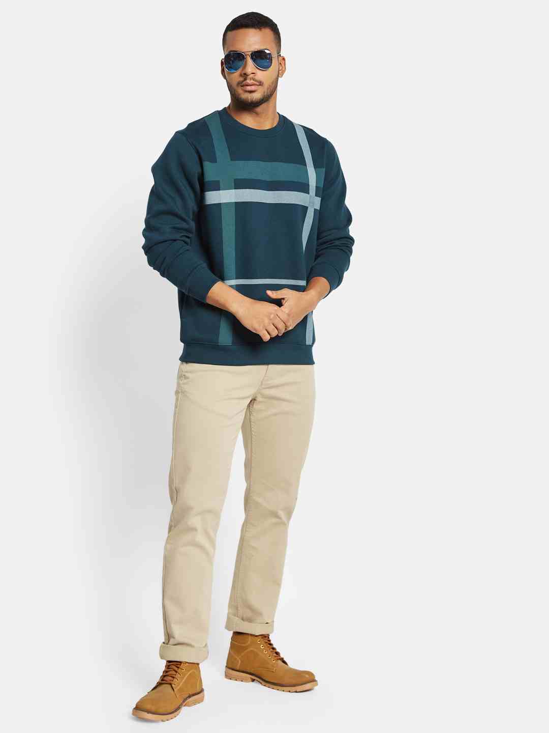 Octave Men Striped Sweatshirt