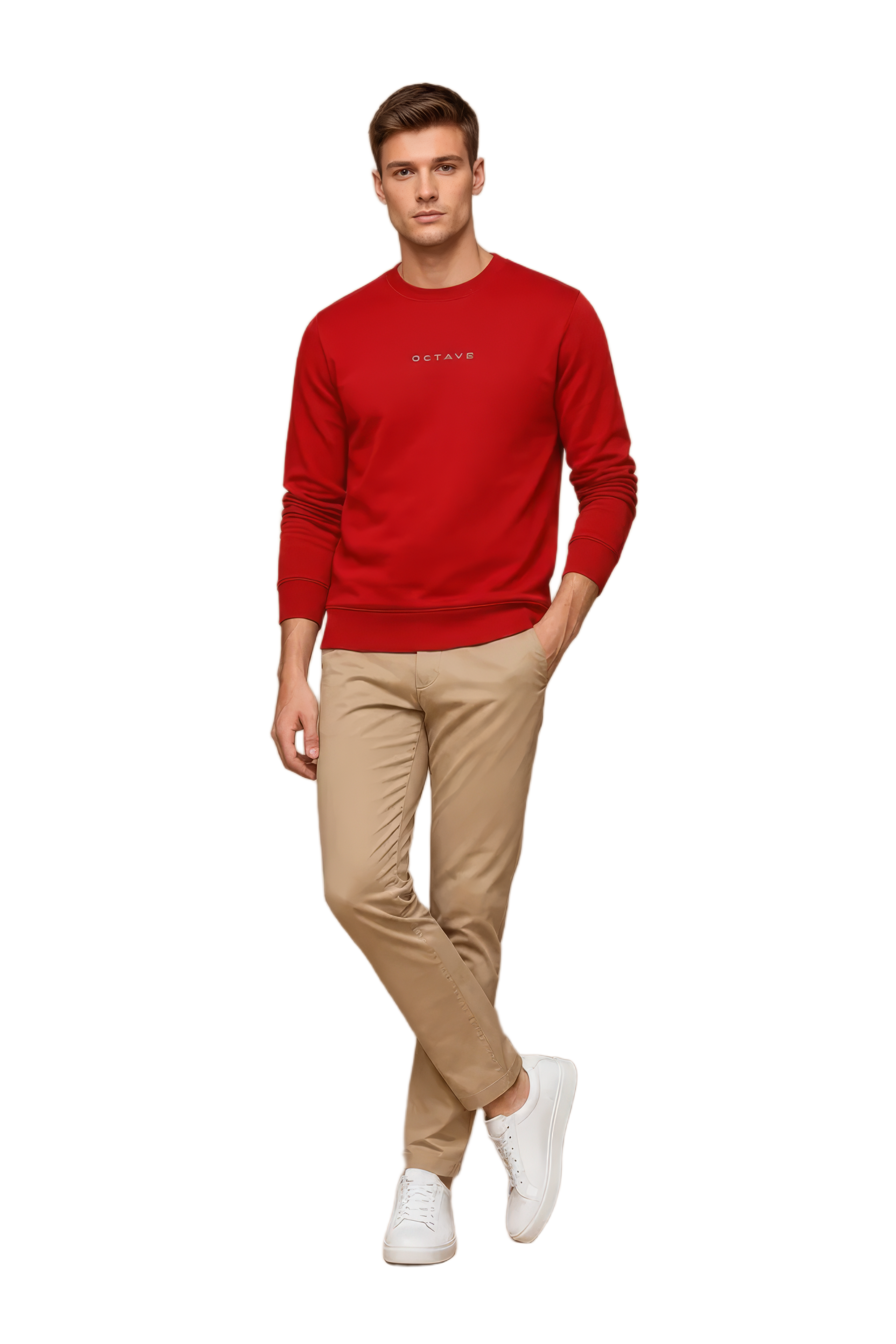 Men’s Premium Brick Crew Neck Cotton Fleece Sweatshirt