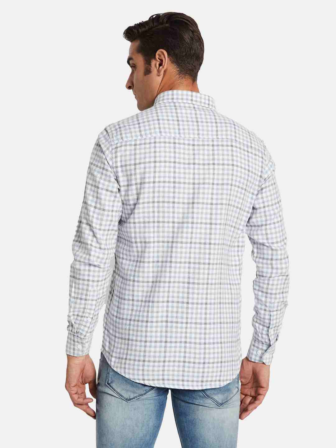 METTLE Men Opaque Checked Casual Shirt