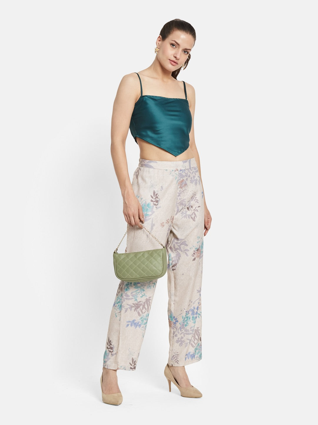 METTLE Floral Printed Cotton Trousers