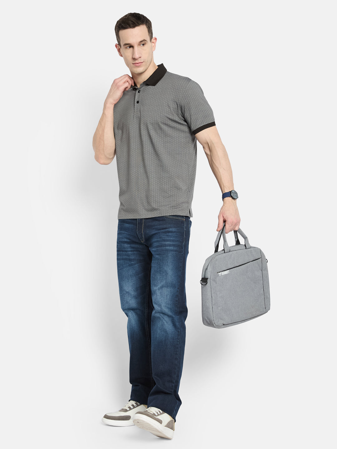Octave Men Printed Polo Collar T-shirt