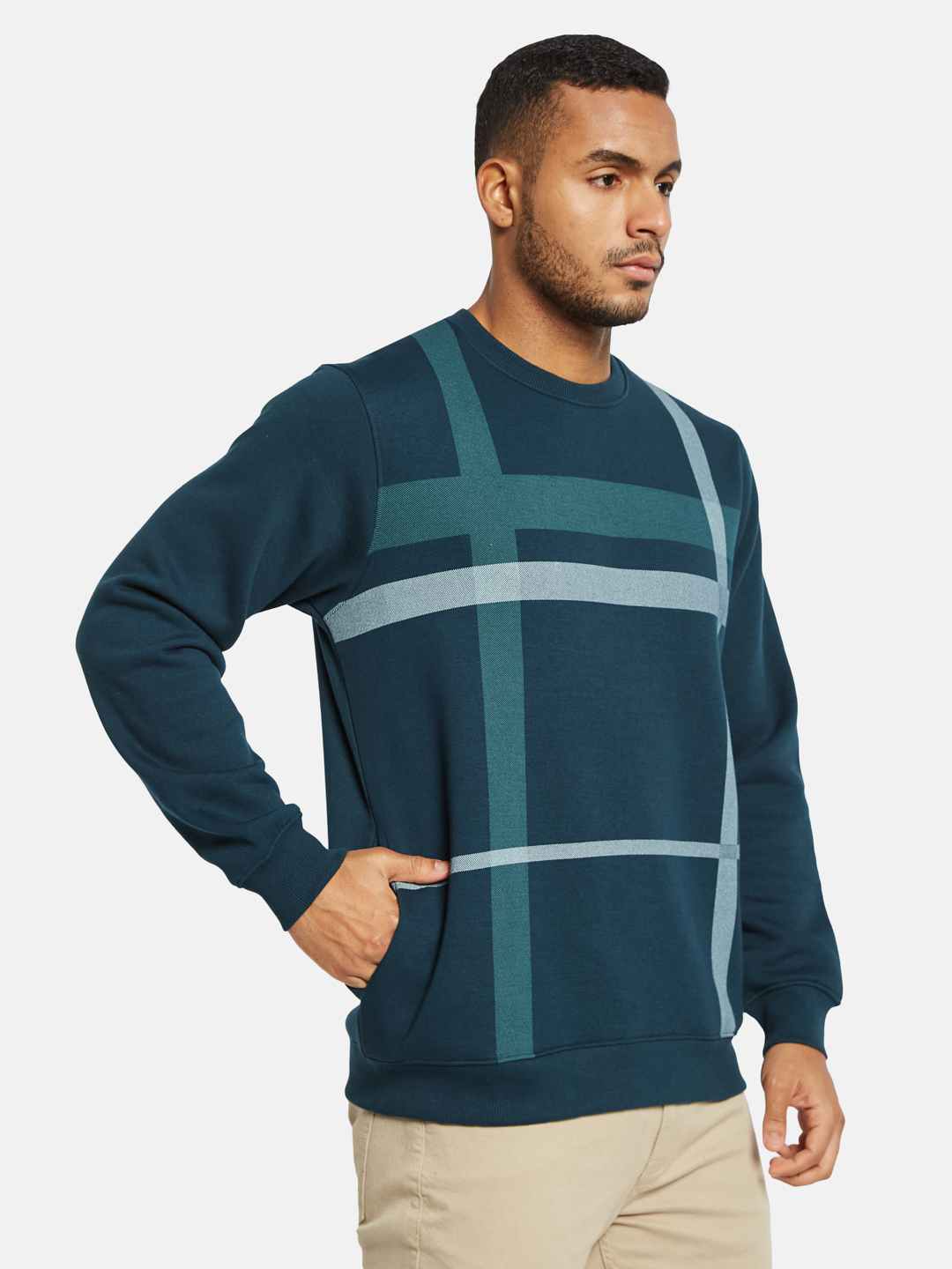 Octave Men Striped Sweatshirt