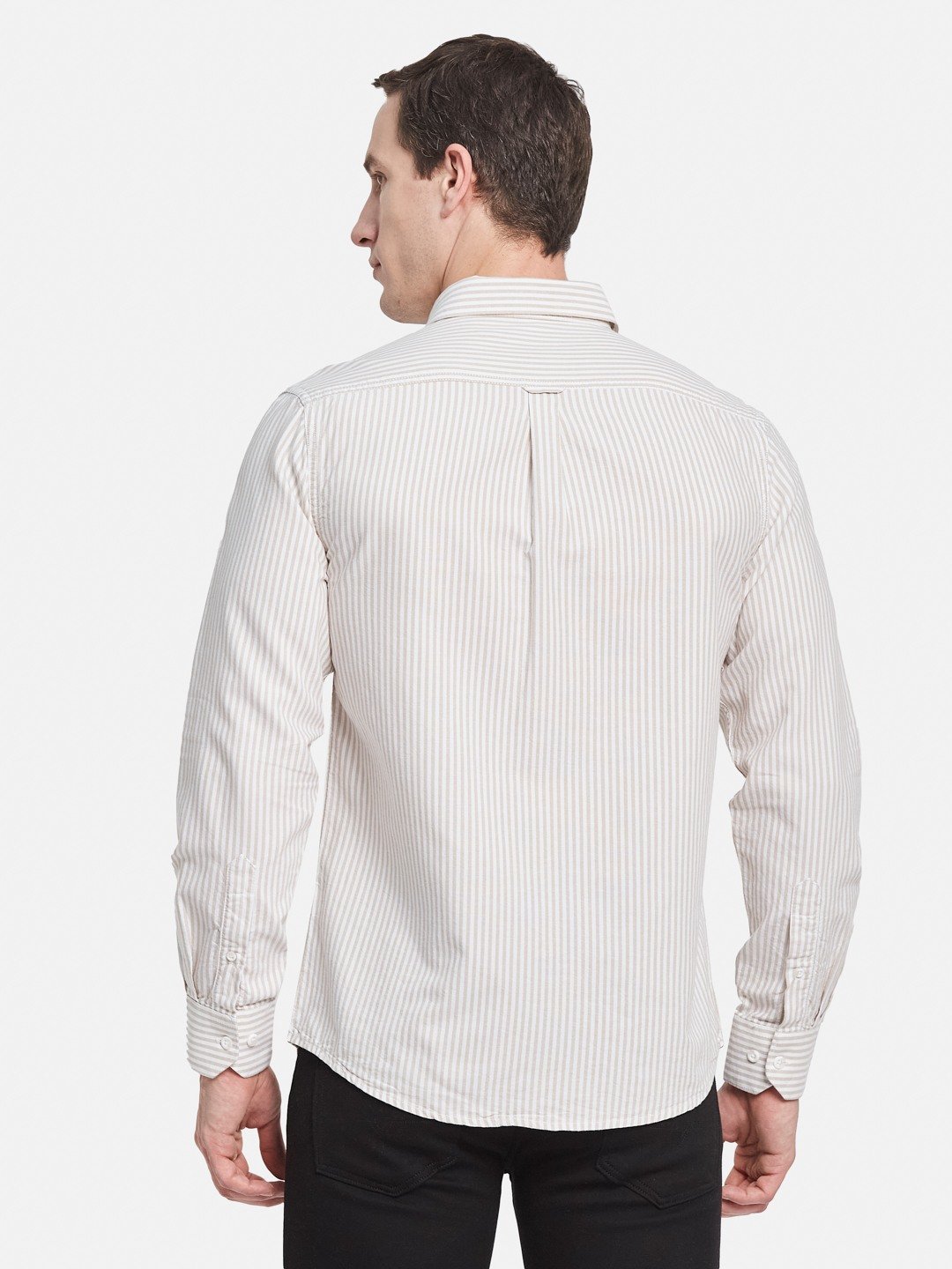 METTLE Men Multi Stripes Opaque Striped Casual Shirt