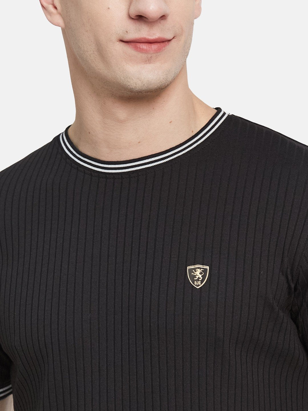 STRUCTURE ROUND NECK RIB STRUCTURE T-SHIRT