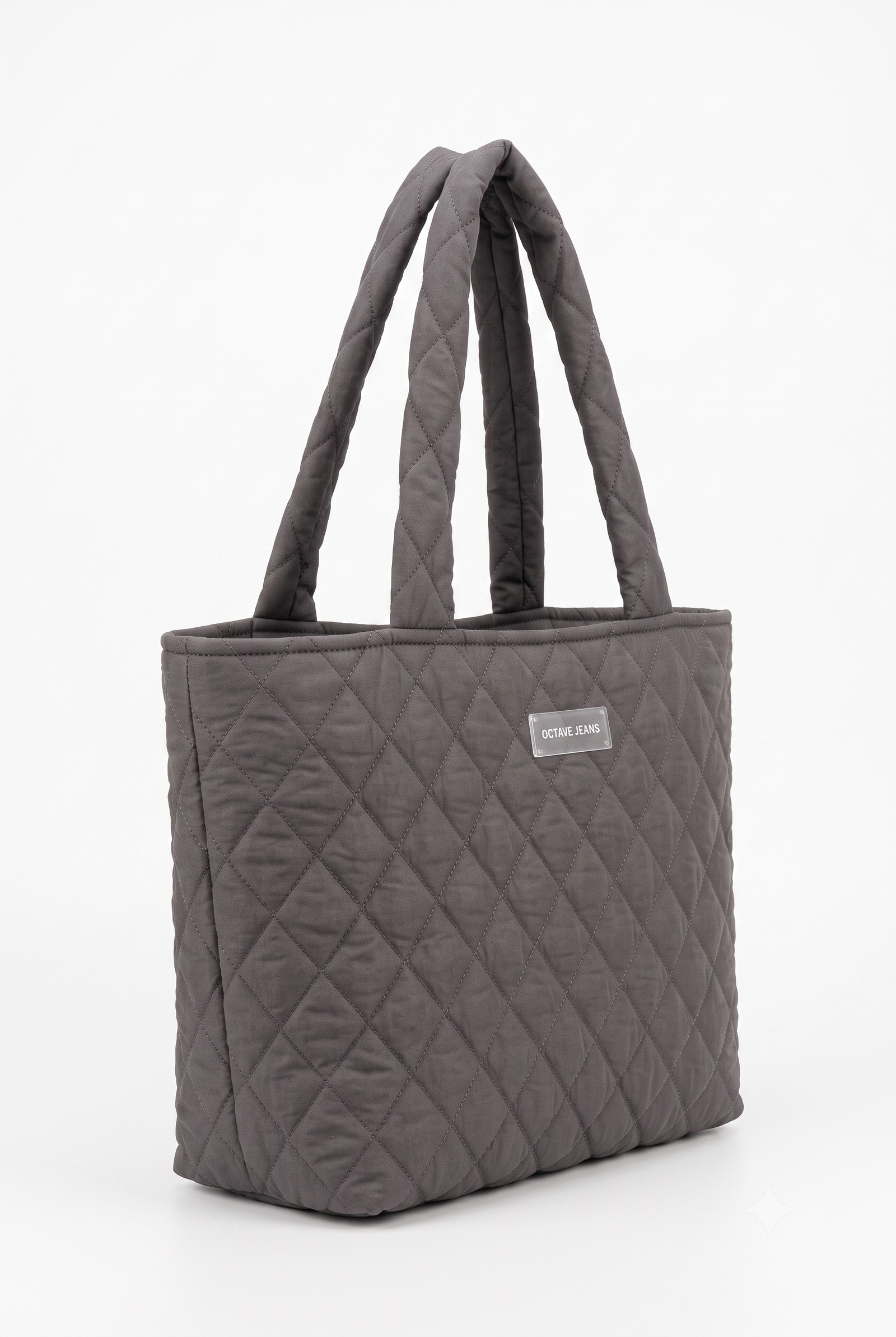 Women's Quilted Tote Handbag for Women | Lightweight Shoulder Bag | Large Capacity Everyday Carry Tote | Grey