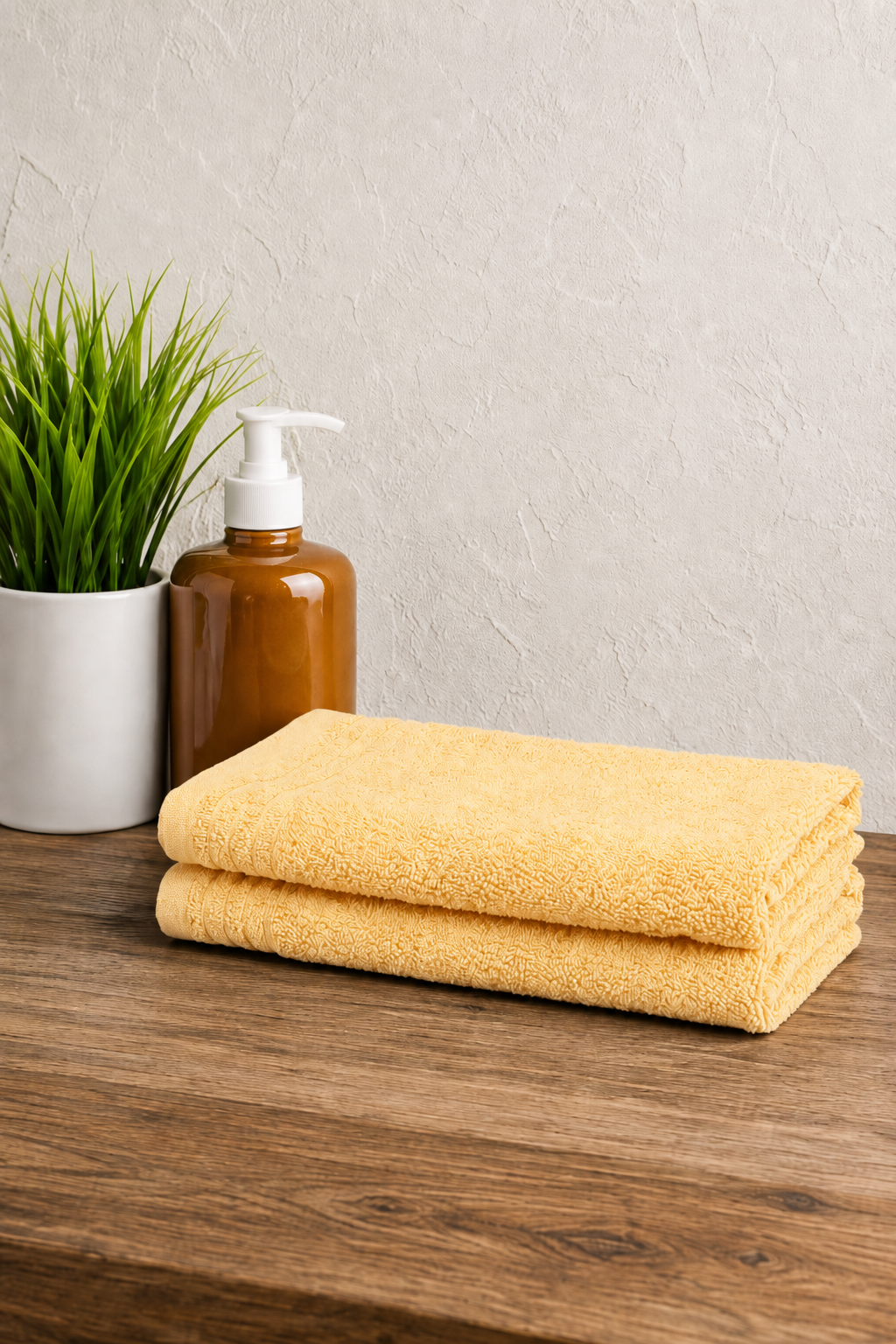 Mango Colour Hand Towels – Pack of 2, Soft & Absorbent Terry Towels, 40 × 60 cm