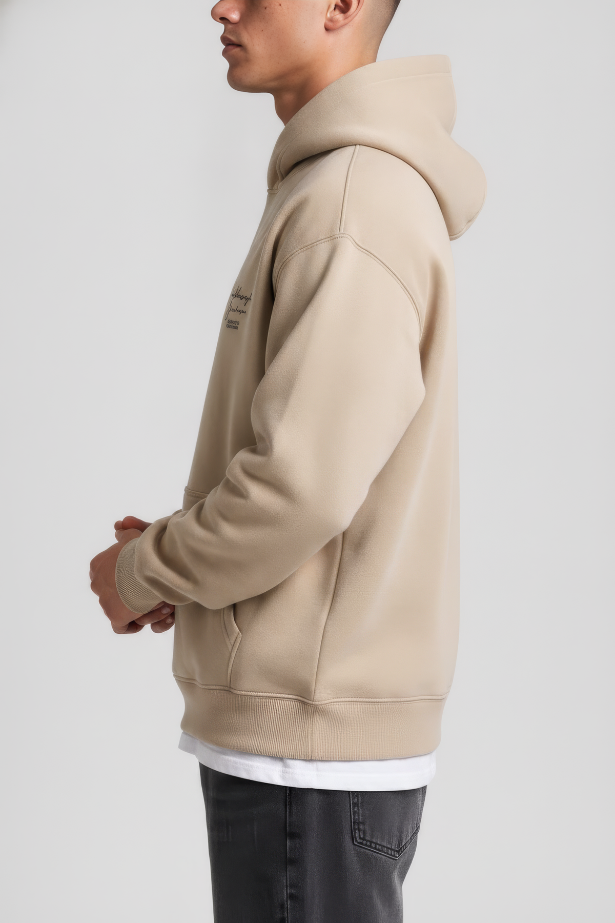 Onyx Knit Suede Hooded Men’s Sweatshirt | Kangaroo Pocket
