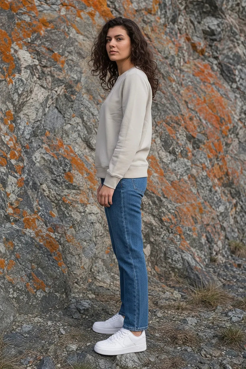 Women Arona Cotton Fleece | Round Neck Full Sleeves Casual Winter Sweatshirt
