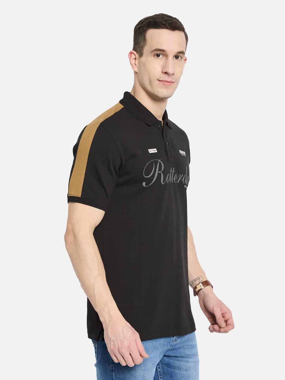 Octave Men Printed Polo Collar T-shirt