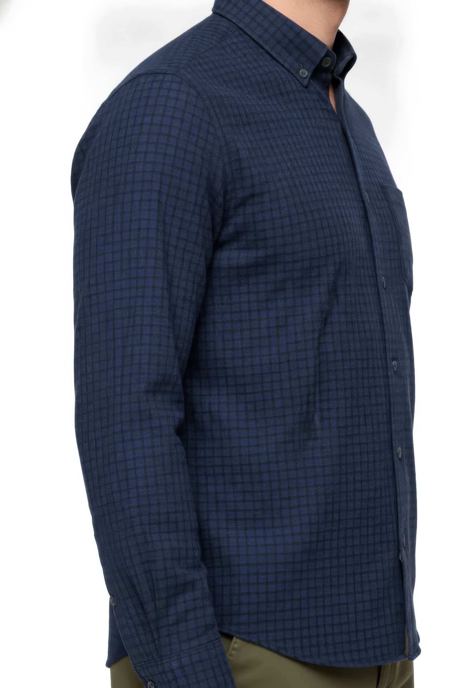 Men’s Navy Twill Cotton Full-Sleeve Shirt