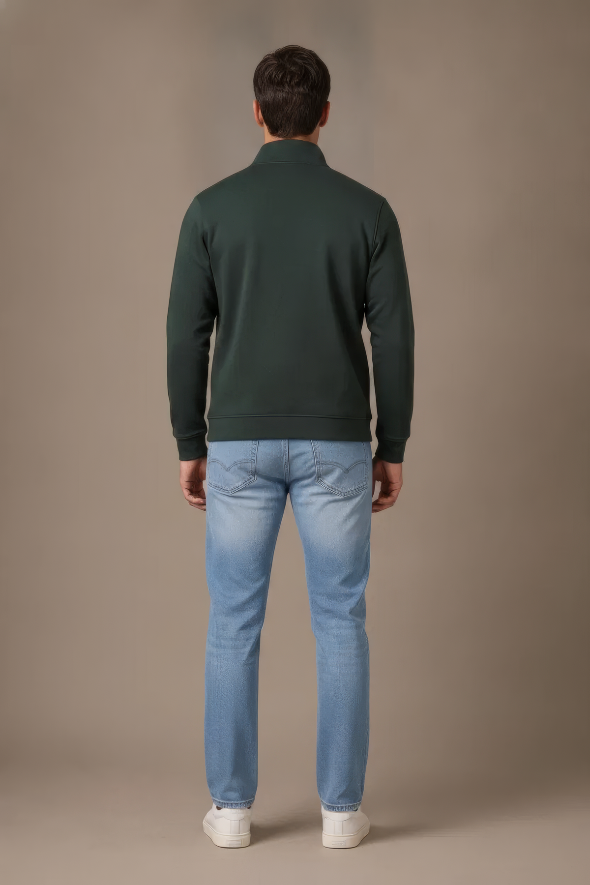 Men’s Dark Olive Full Zip with Stand Collar & Utility Pockets