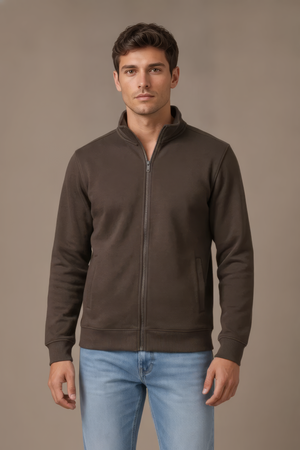 Espresso Full Zip Sweatshirt | Premium Blended German Velvet