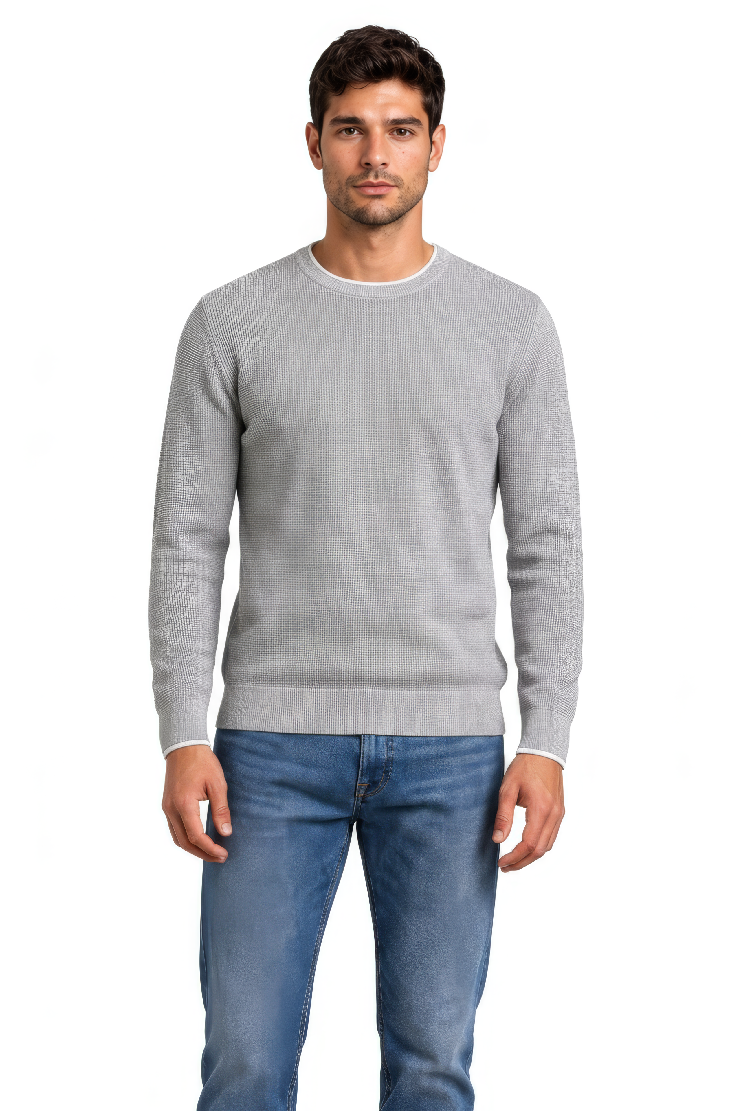 Men’s Structured Cotton Round-Neck Full-Sleeve Winter Top
