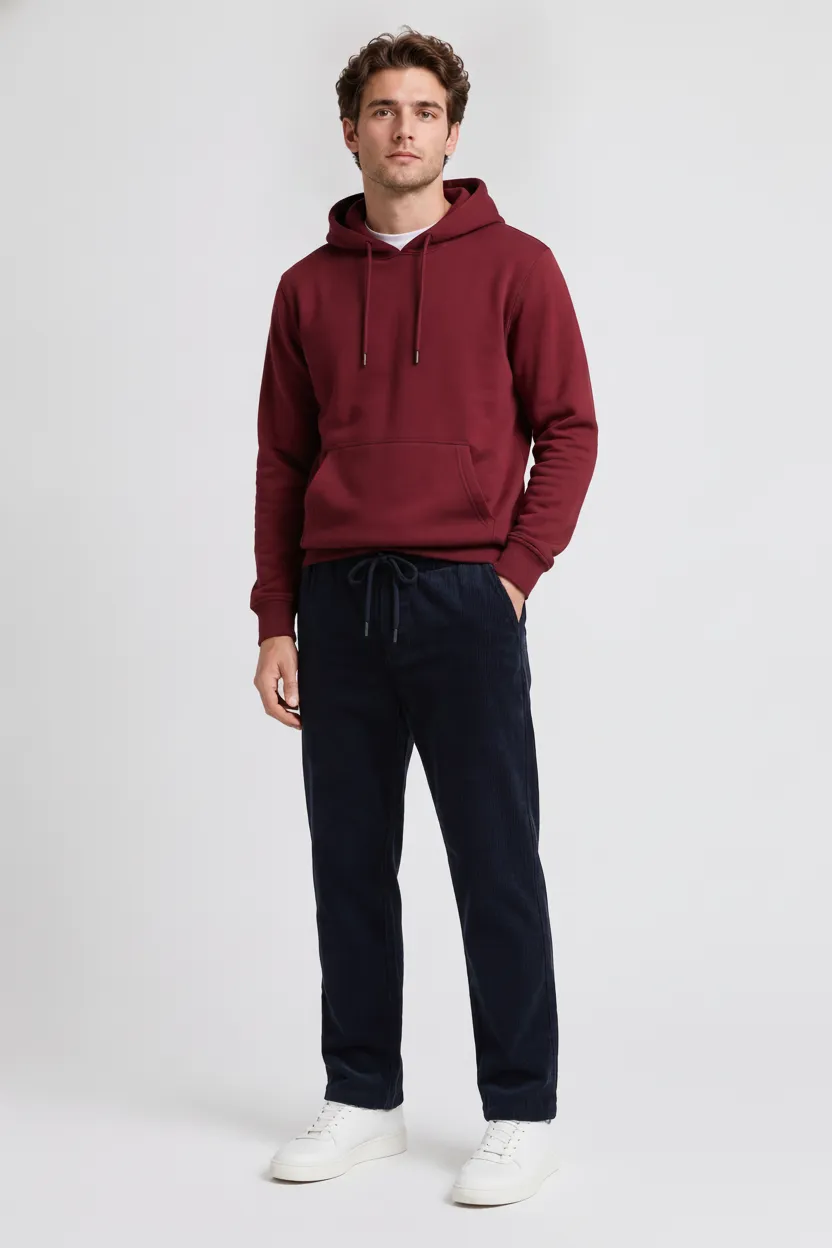 Men’s Black Seersucker Lower with Drawstring