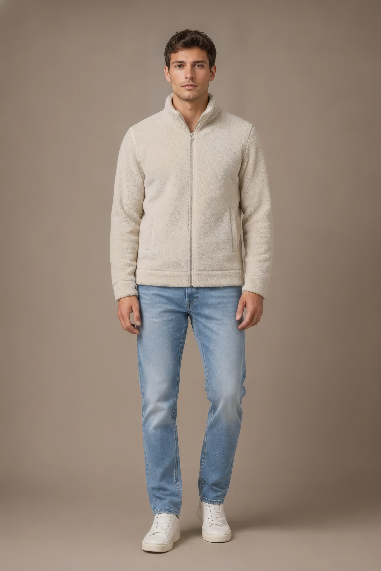 Arona Men’s Double-Sided  Coral Fur Sweatshirt |
