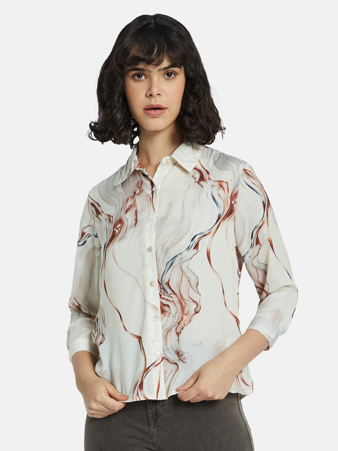 METTLE Women Floral Opaque Printed Casual Shirt