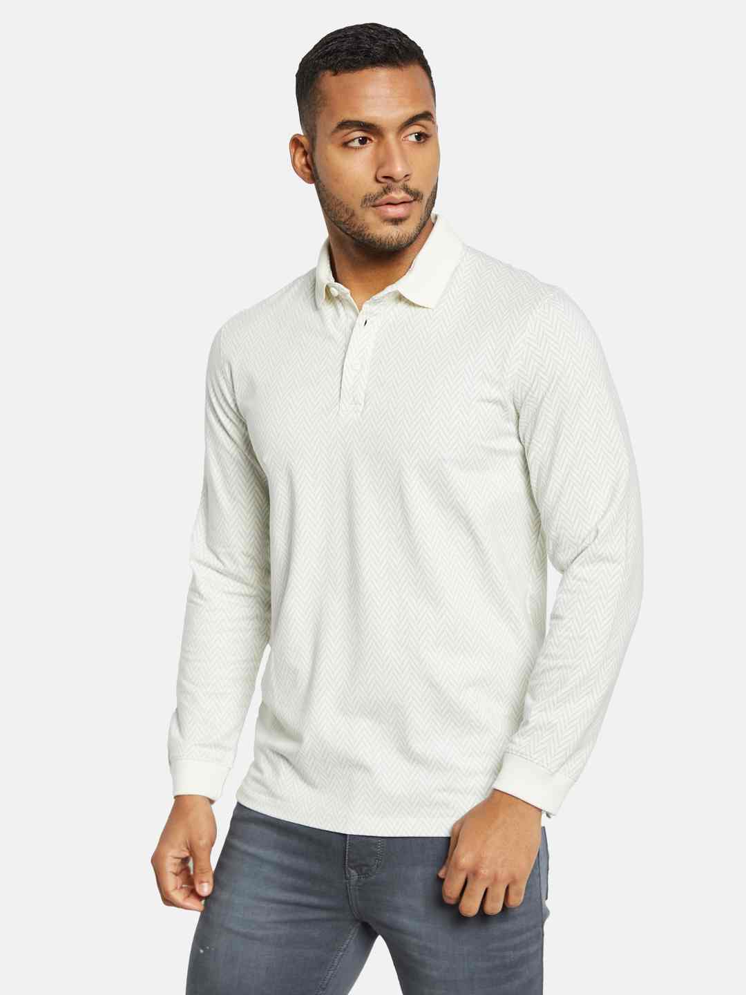 METTLE Men Printed Polo Collar T-shirt