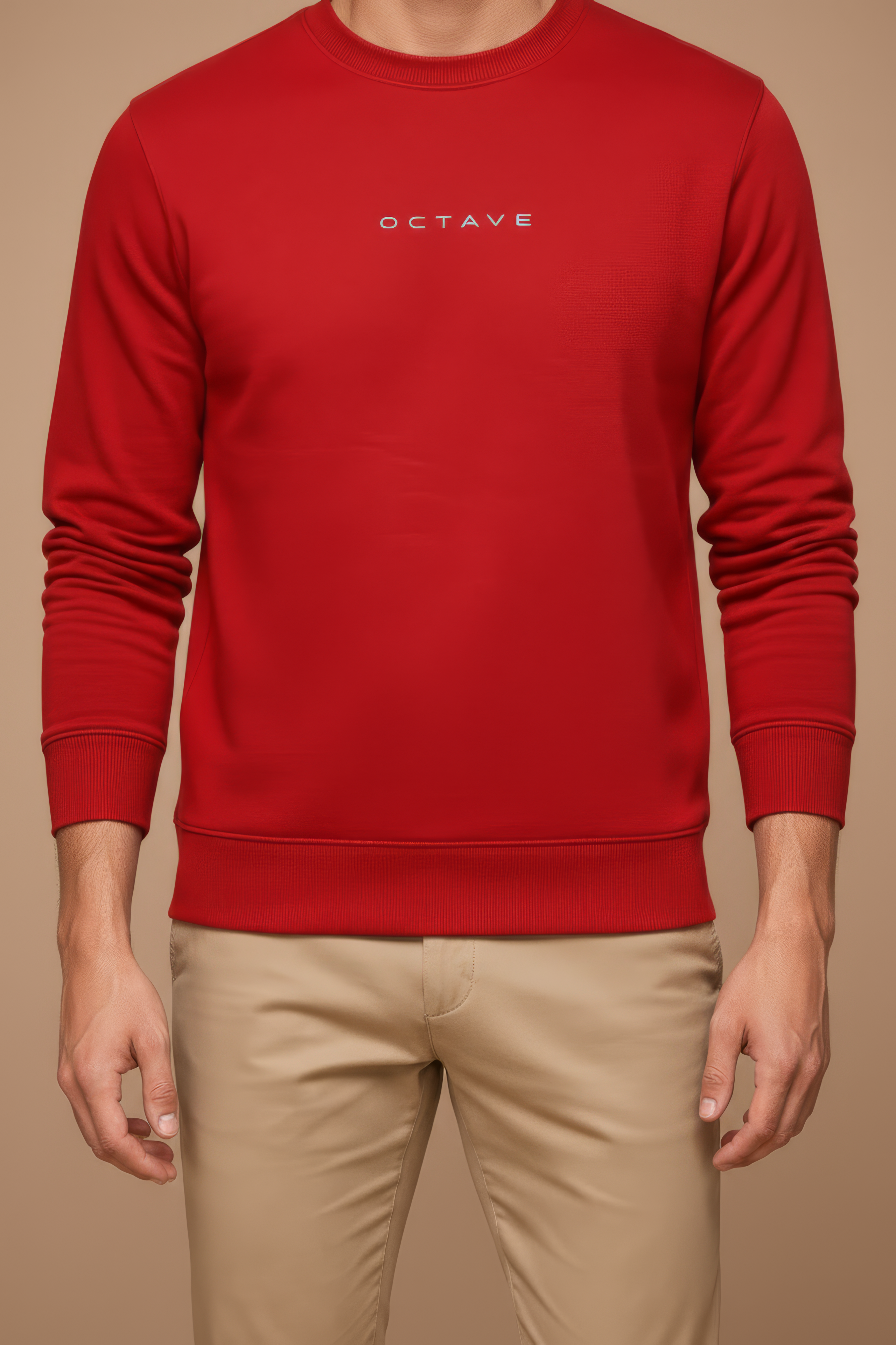 Men’s Premium Brick Crew Neck Cotton Fleece Sweatshirt