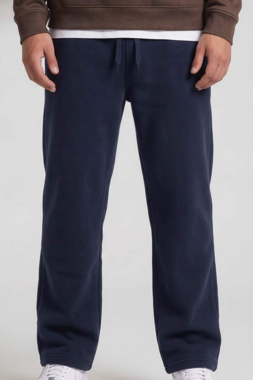 Men’s Navy Poplin Lycra Cotton Lower with Drawstring