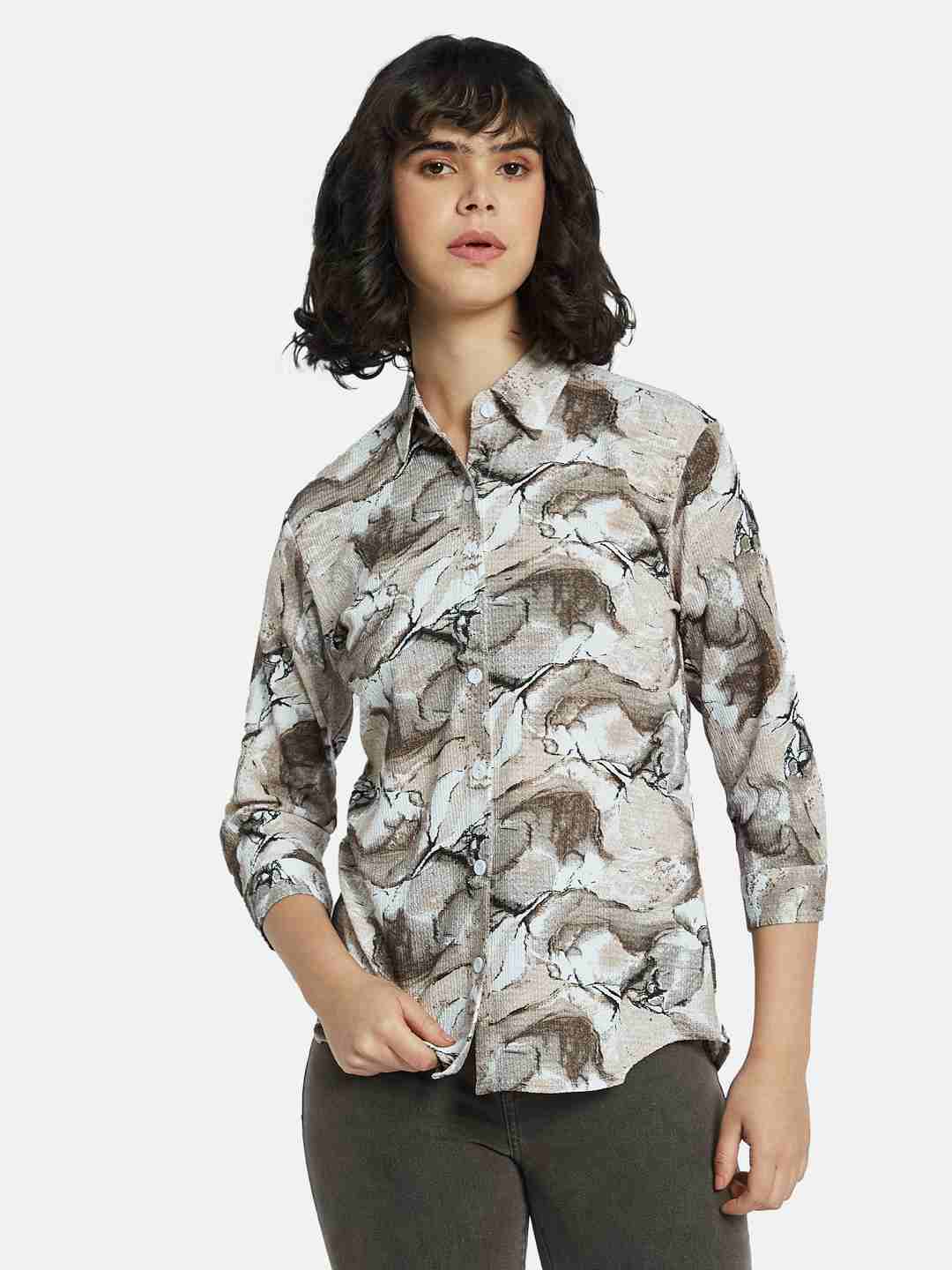 METTLE Women Floral Opaque Printed Casual Shirt