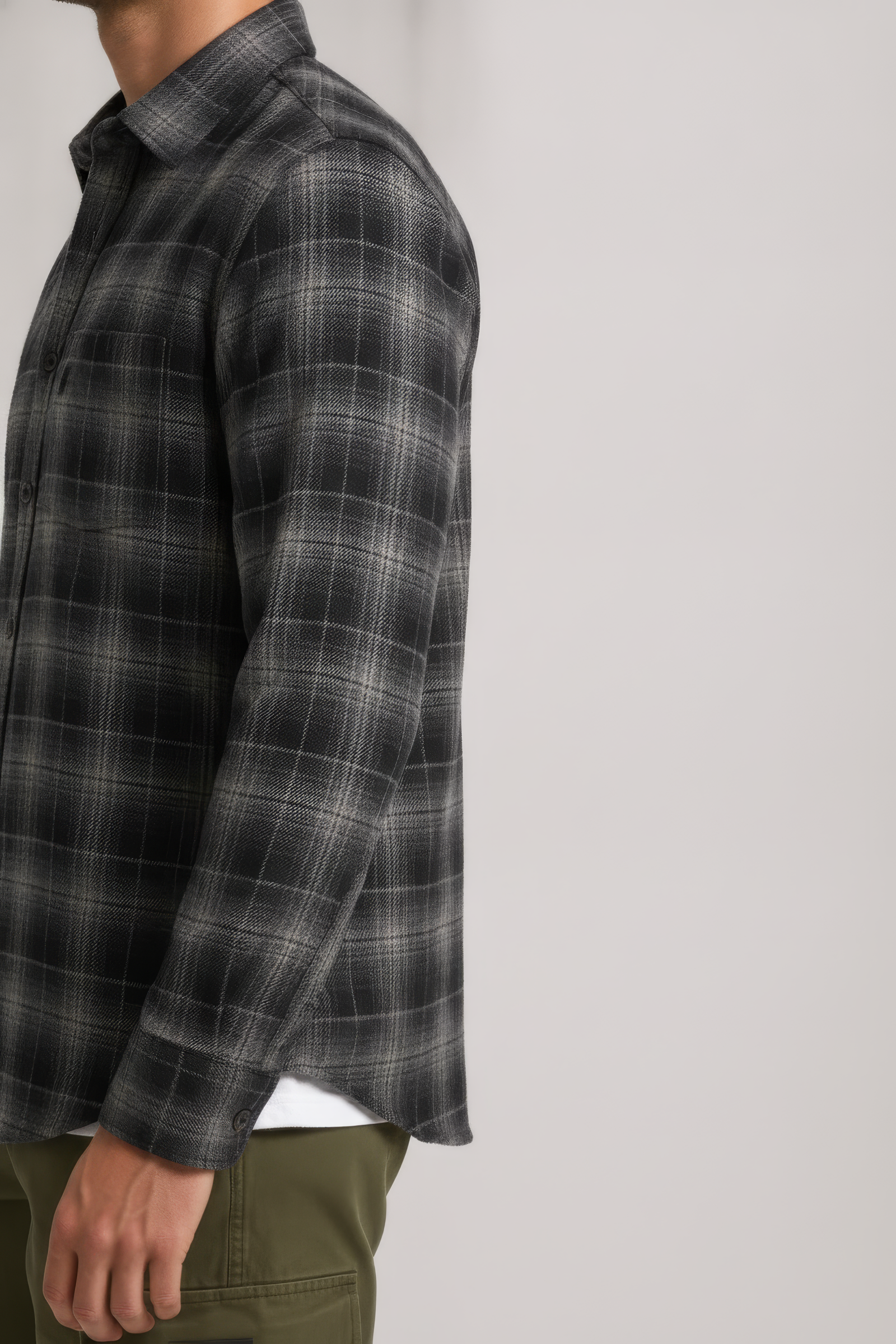 Men’s Coffee Check Oxford Cotton Full-Sleeve Shirt