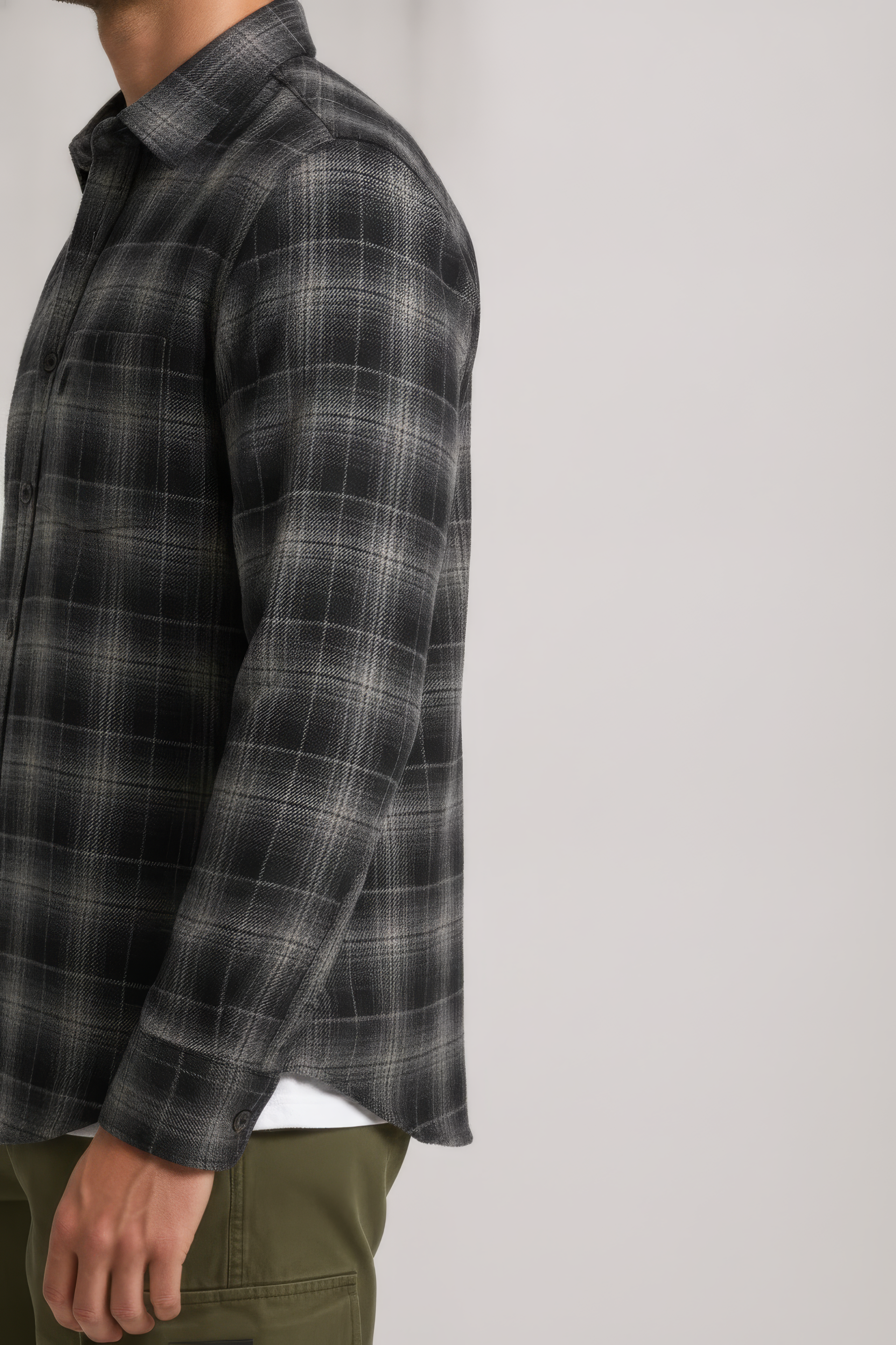 Men’s Coffee Check Oxford Cotton Full-Sleeve Shirt