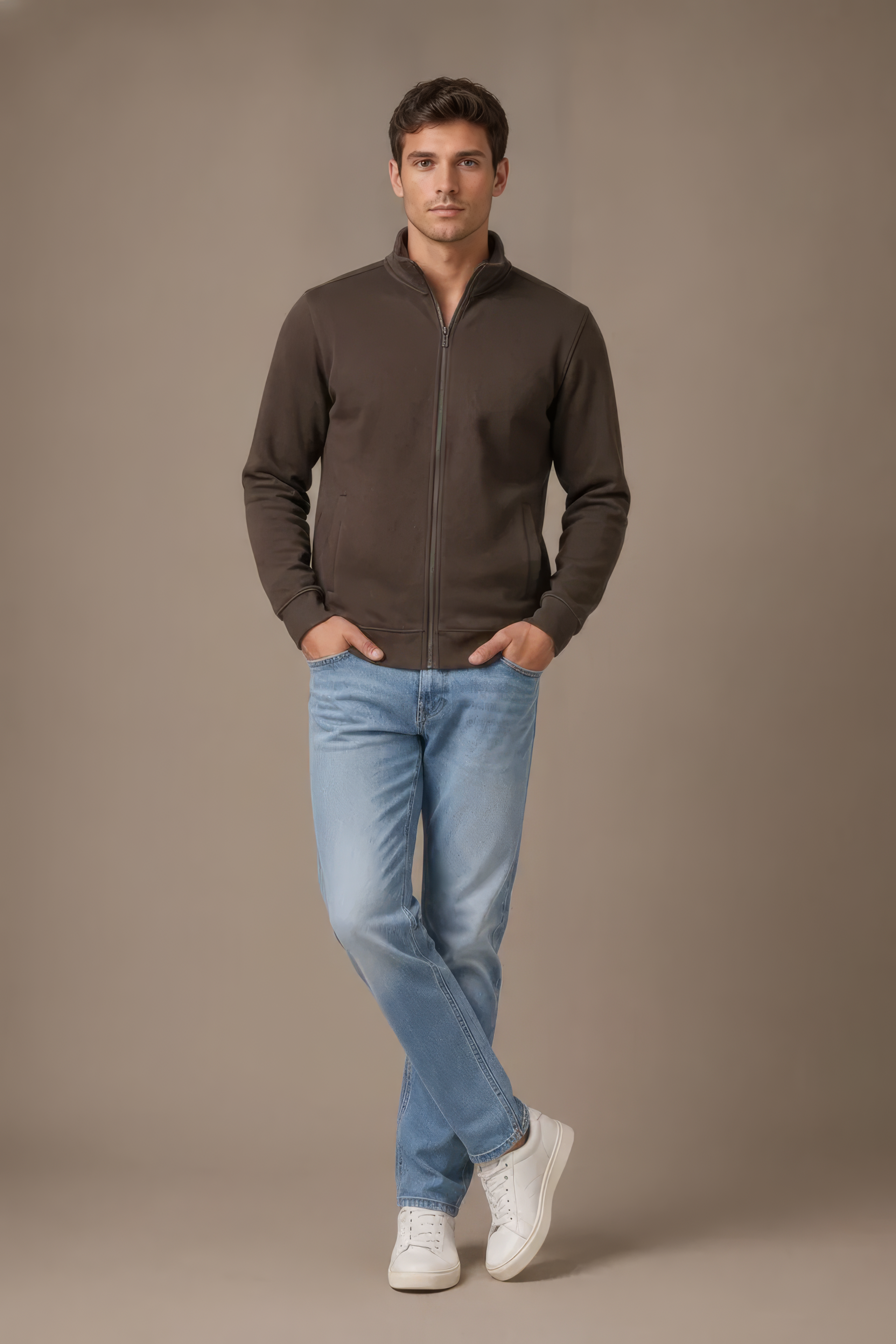 Espresso Full Zip Sweatshirt | Premium Blended German Velvet