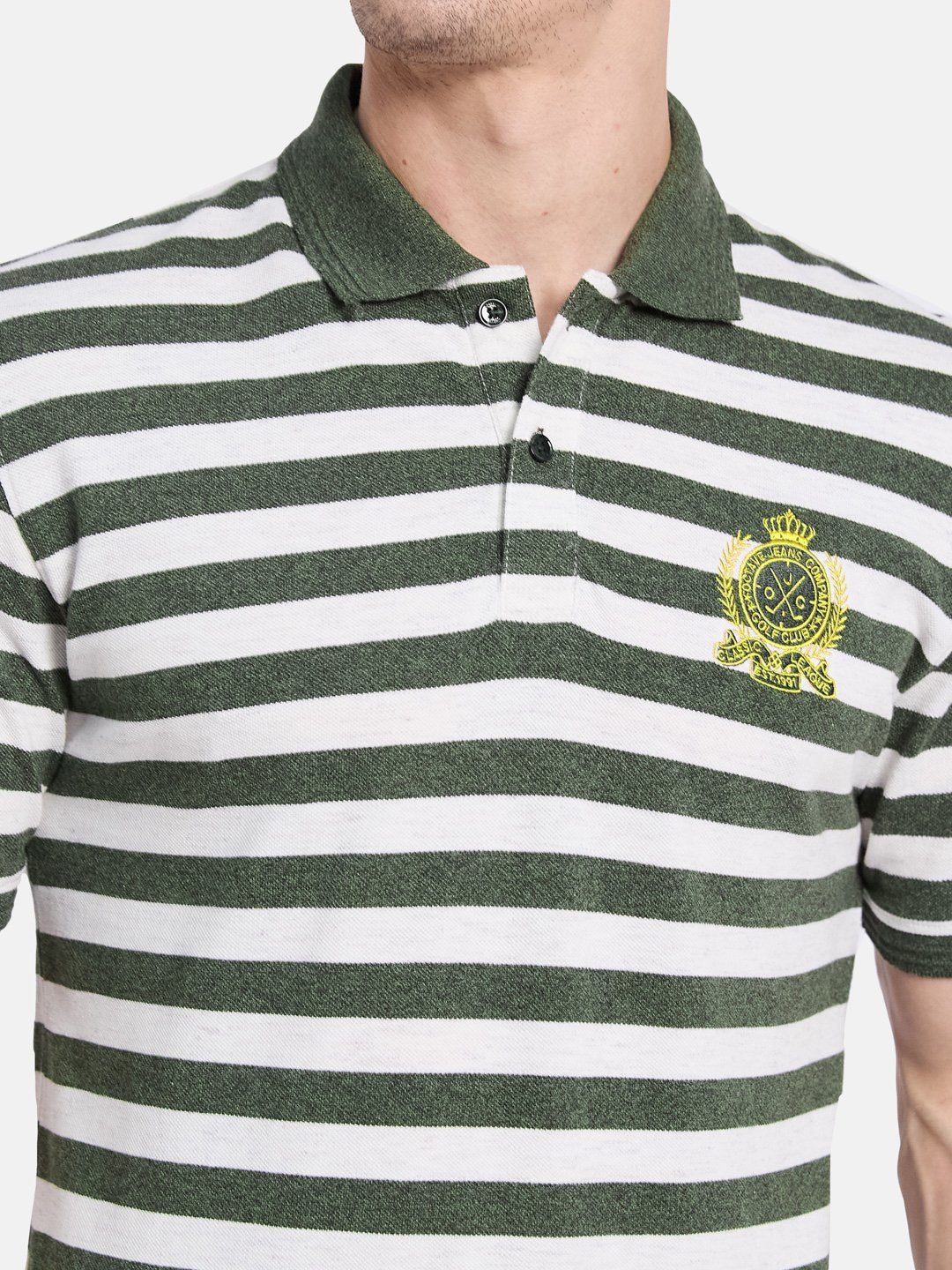 Octave Men Colourblocked Polo Collar T-shirt