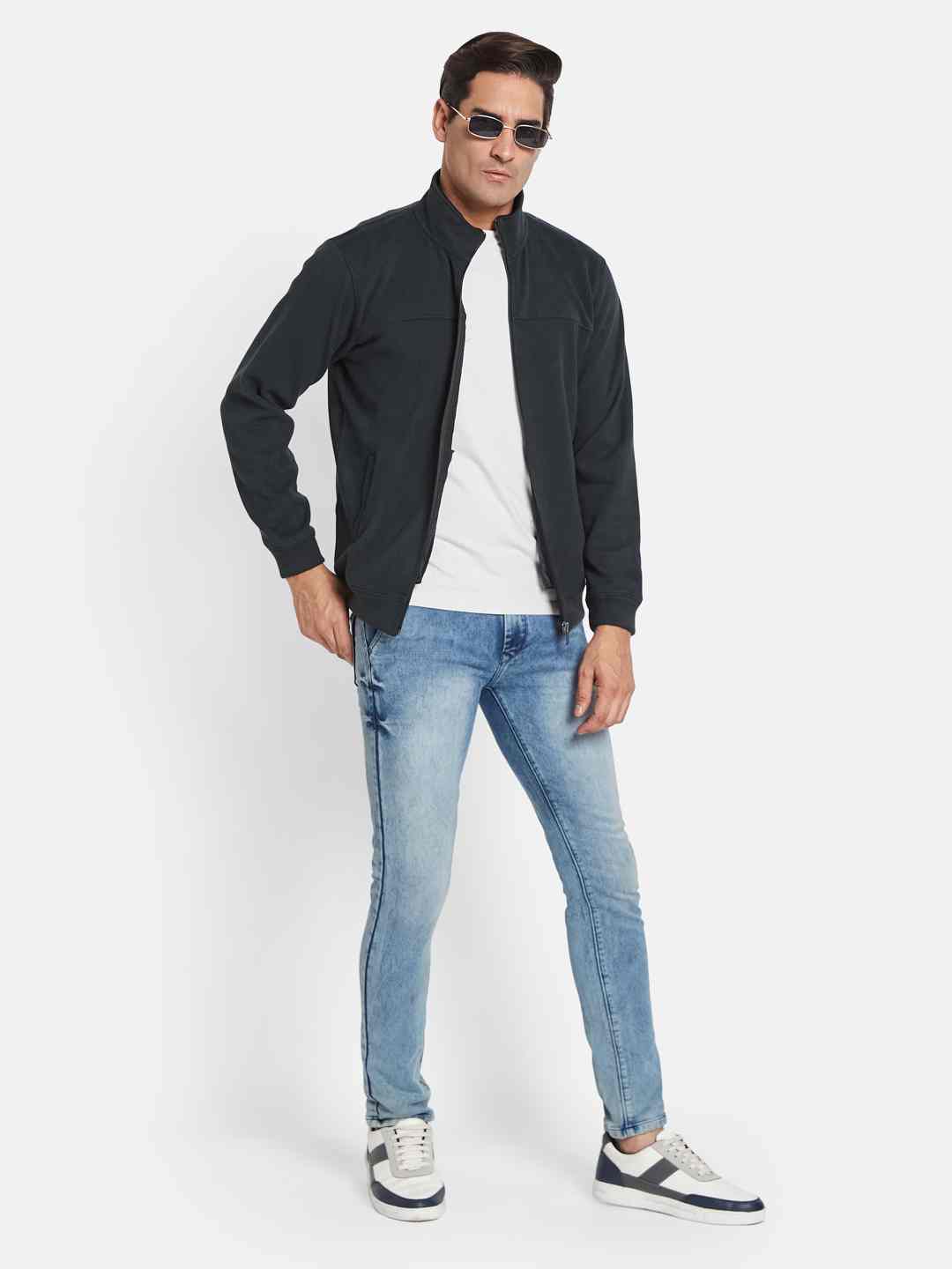 Octave Men Mandarin Collar Long Sleeves Sweatshirt
