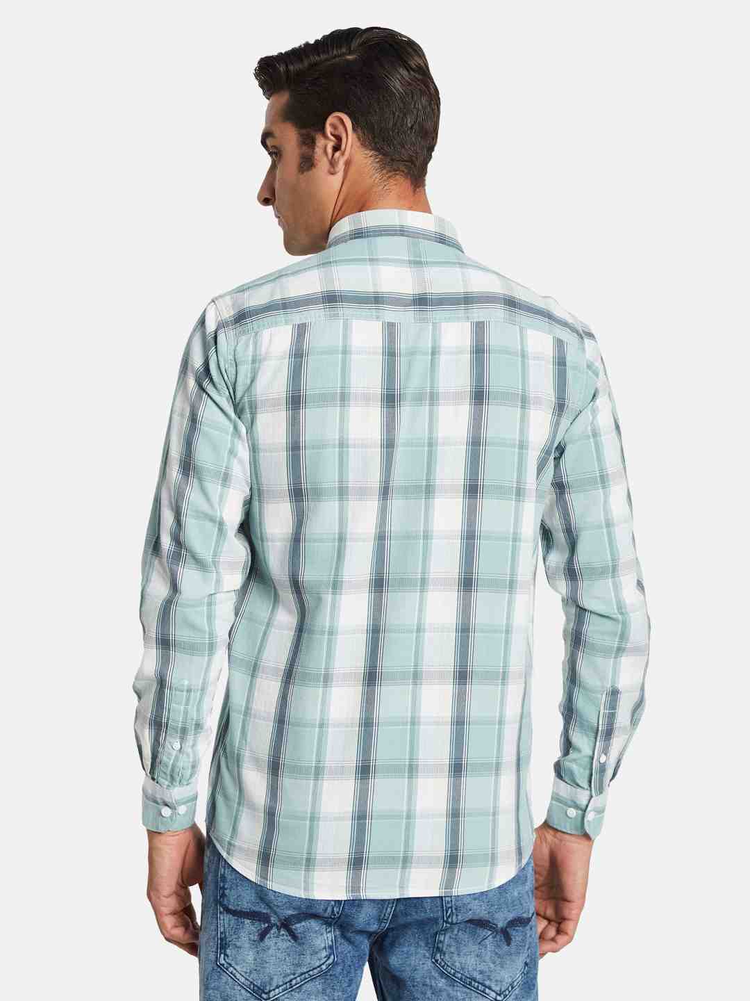 METTLE Men Opaque Checked Casual Shirt