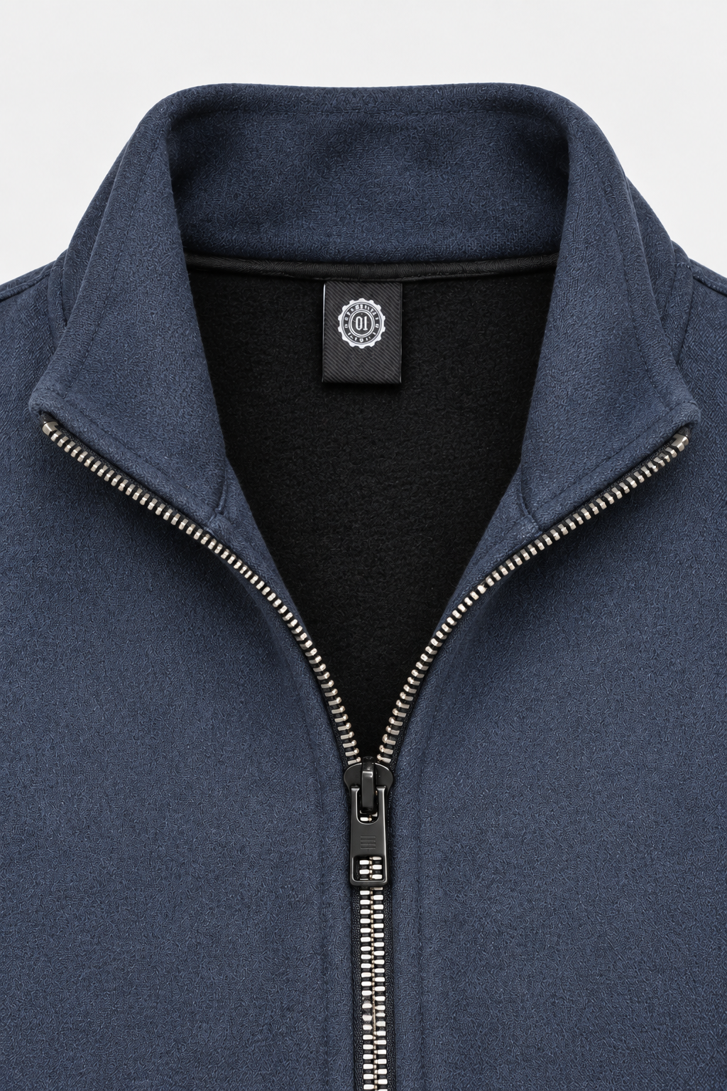 Men’s Navy German Velvet Knitted Gilet – Regular Fit Full Zip Sleeveless Jacket