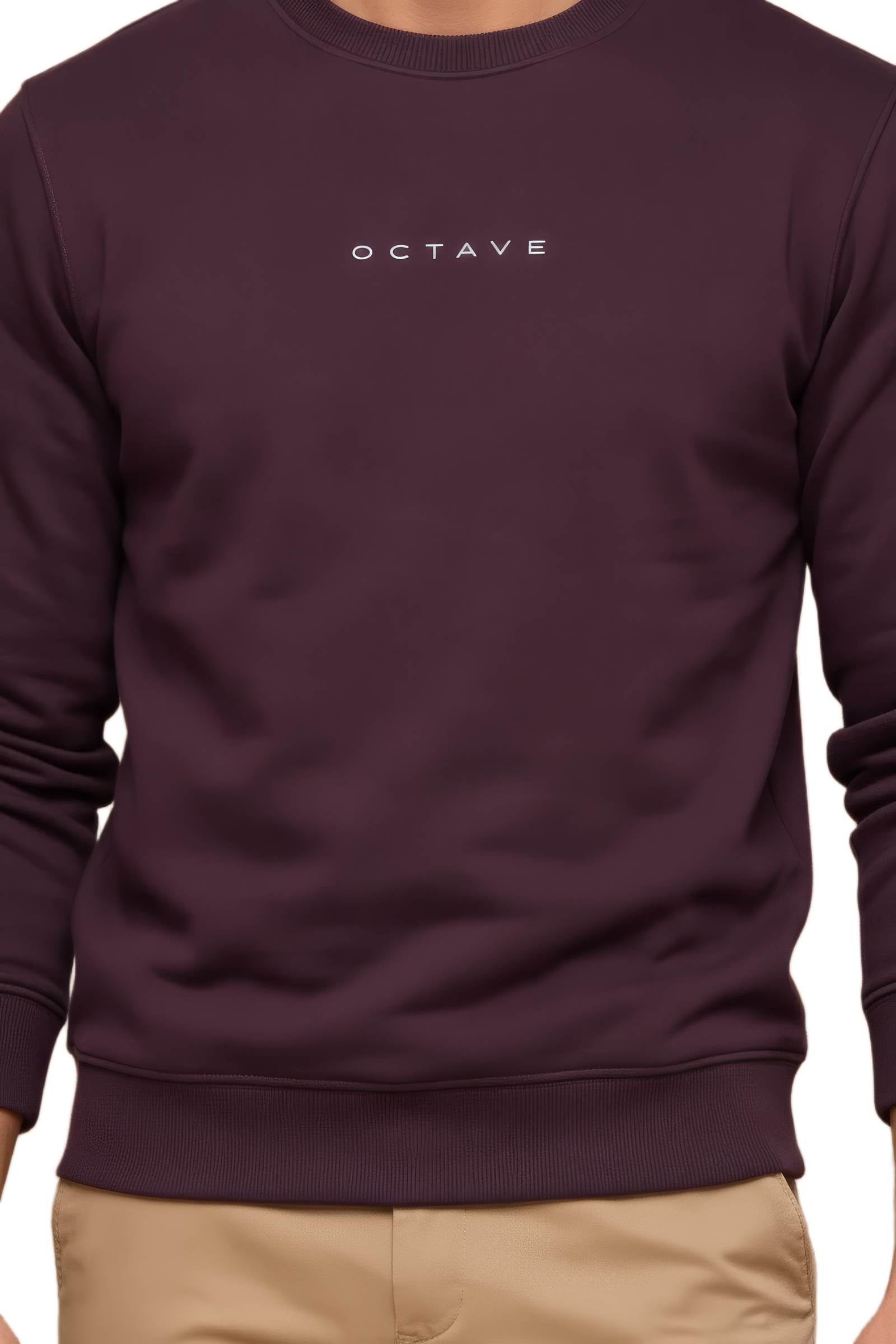 Men’s Premium Wine Crew Neck Cotton Fleece Sweatshirt