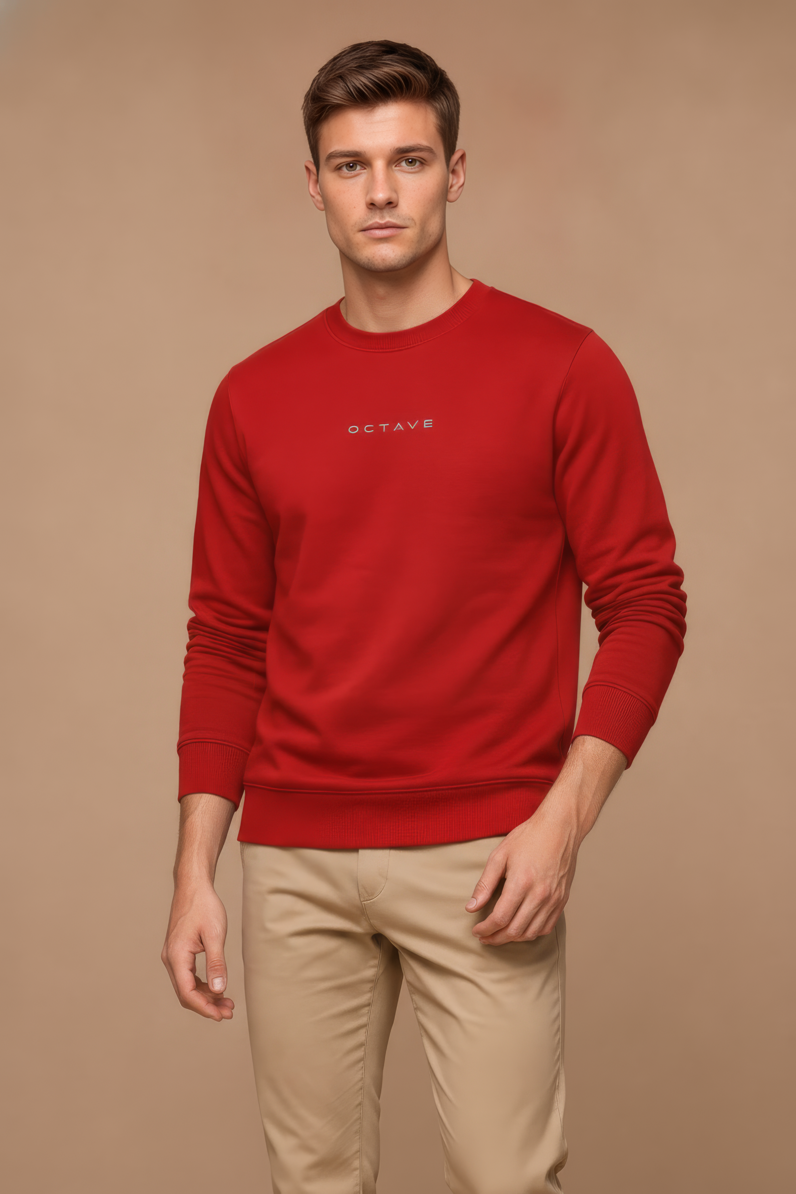 Men’s Premium Brick Crew Neck Cotton Fleece Sweatshirt