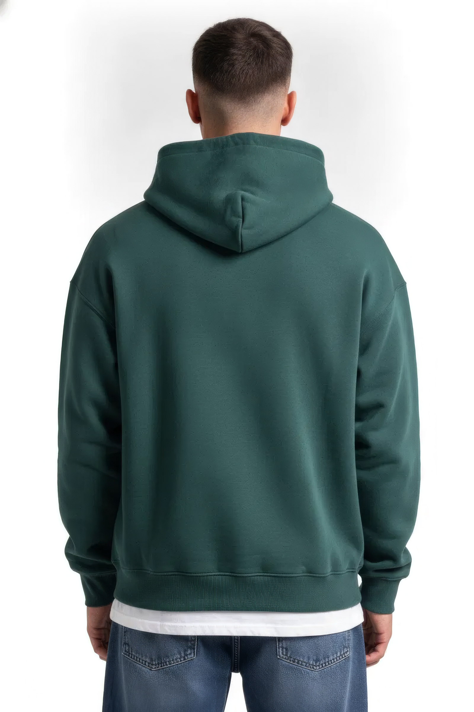 Bottle Green Melange Hooded Sweatshirt  – Premium Blended German Velvet