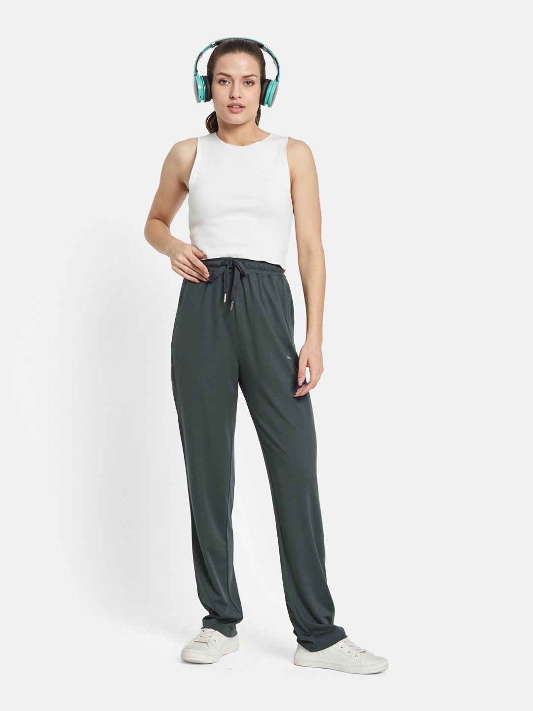 METTLE Women Cotton Grey Track Pants