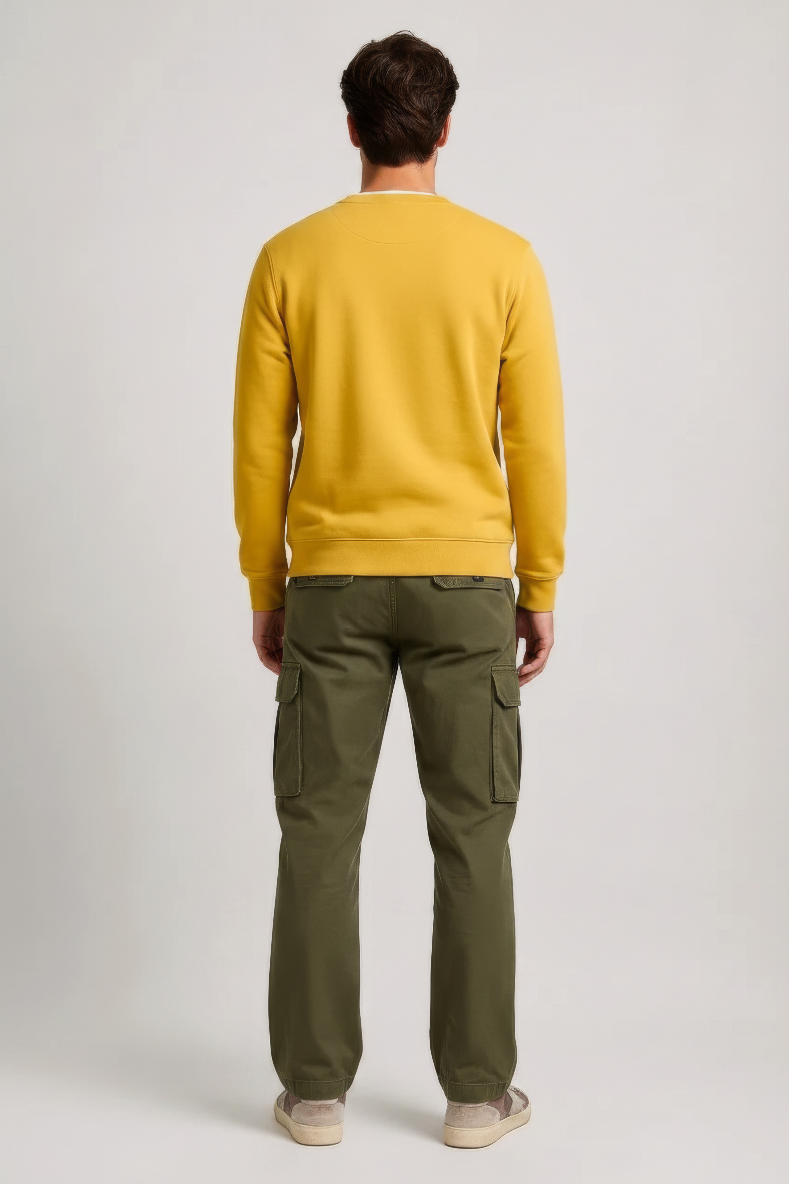 Men’s Premium Mustard Crew Neck Cotton Fleece Sweatshirt