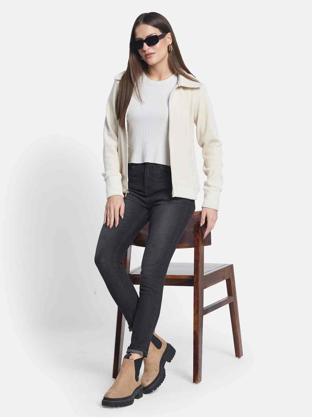 METTLE Women Front-Open Sweatshirt