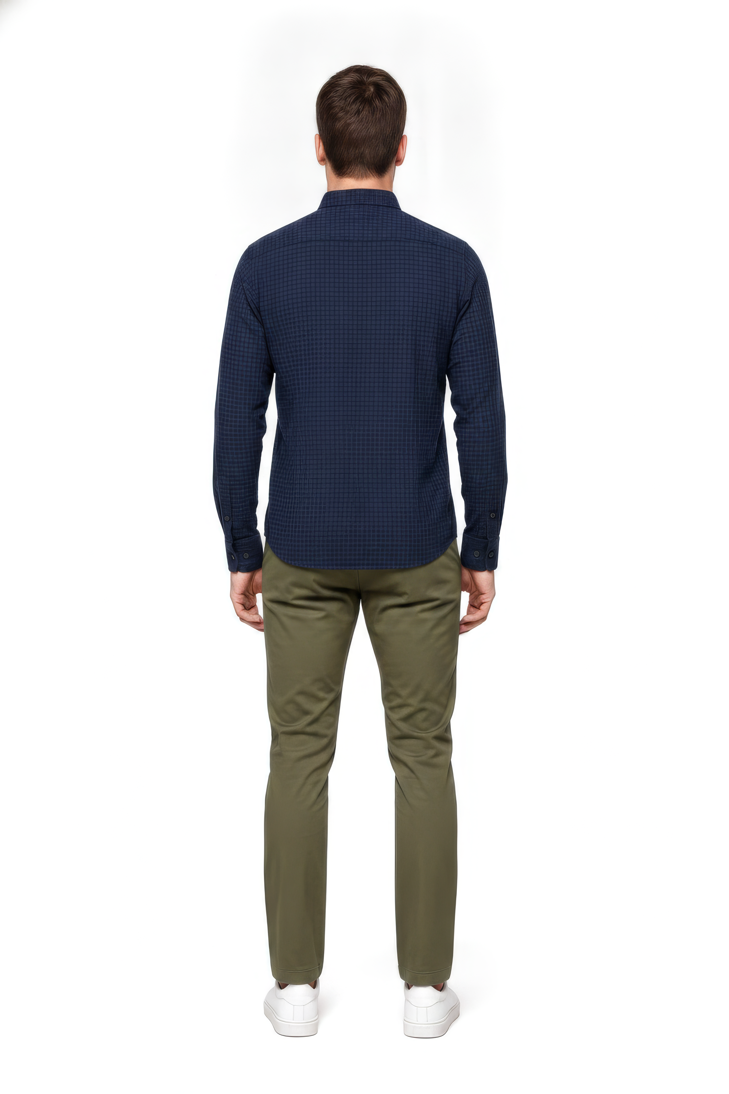 Men’s Navy Twill Cotton Full-Sleeve Shirt