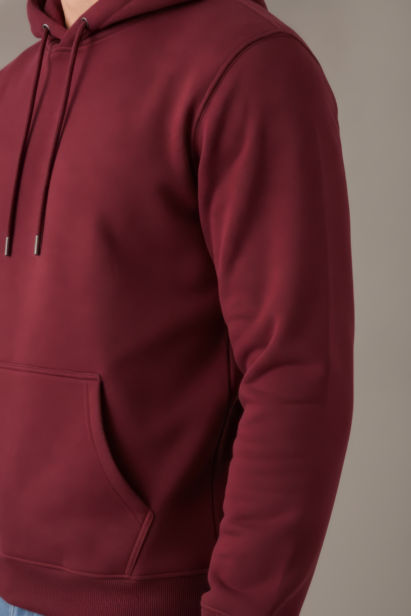 Men’s Merlot Melange Hooded Sweatshirt – Premium Blended German Velvet
