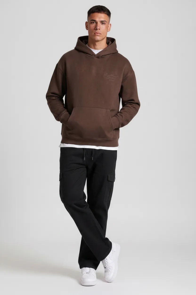Men’s Black Cotton Poplin Cargo Lower with Drawstring Waist