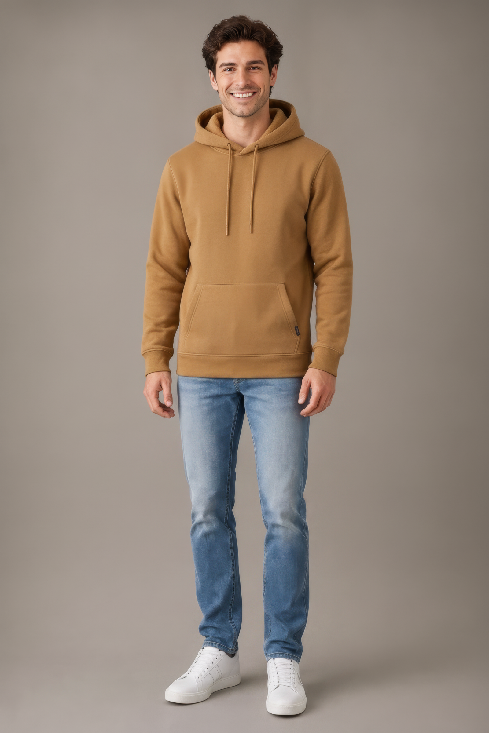 Dark Camel Premium German Velvet Hooded Sweatshirt