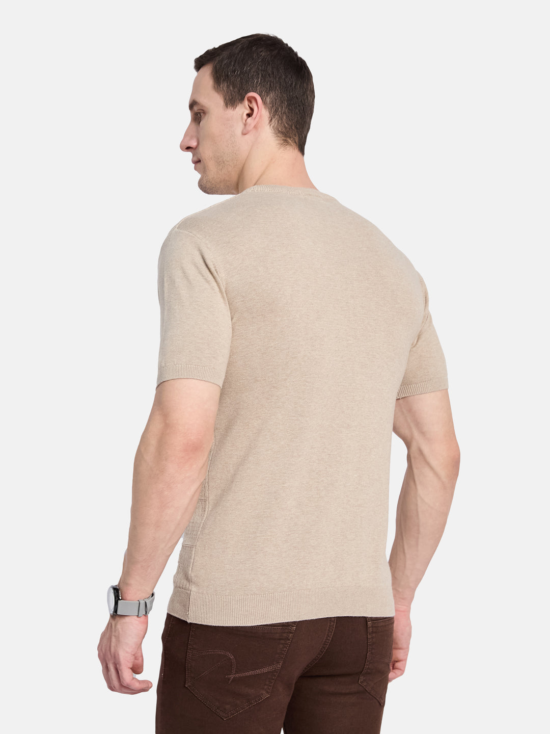 METTLE Men Checked T-shirt