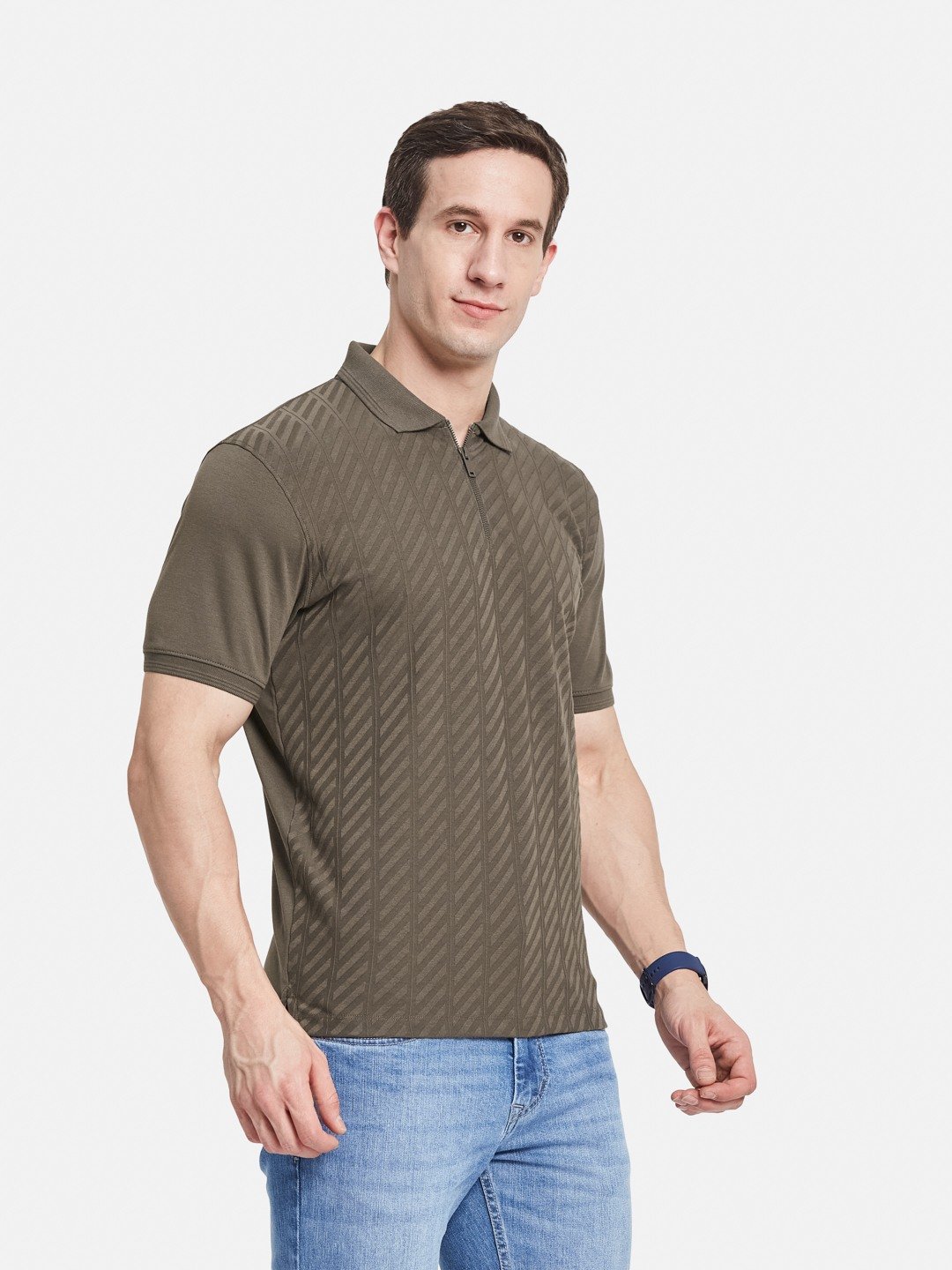 Octave Men Printed Polo Collar T-shirt